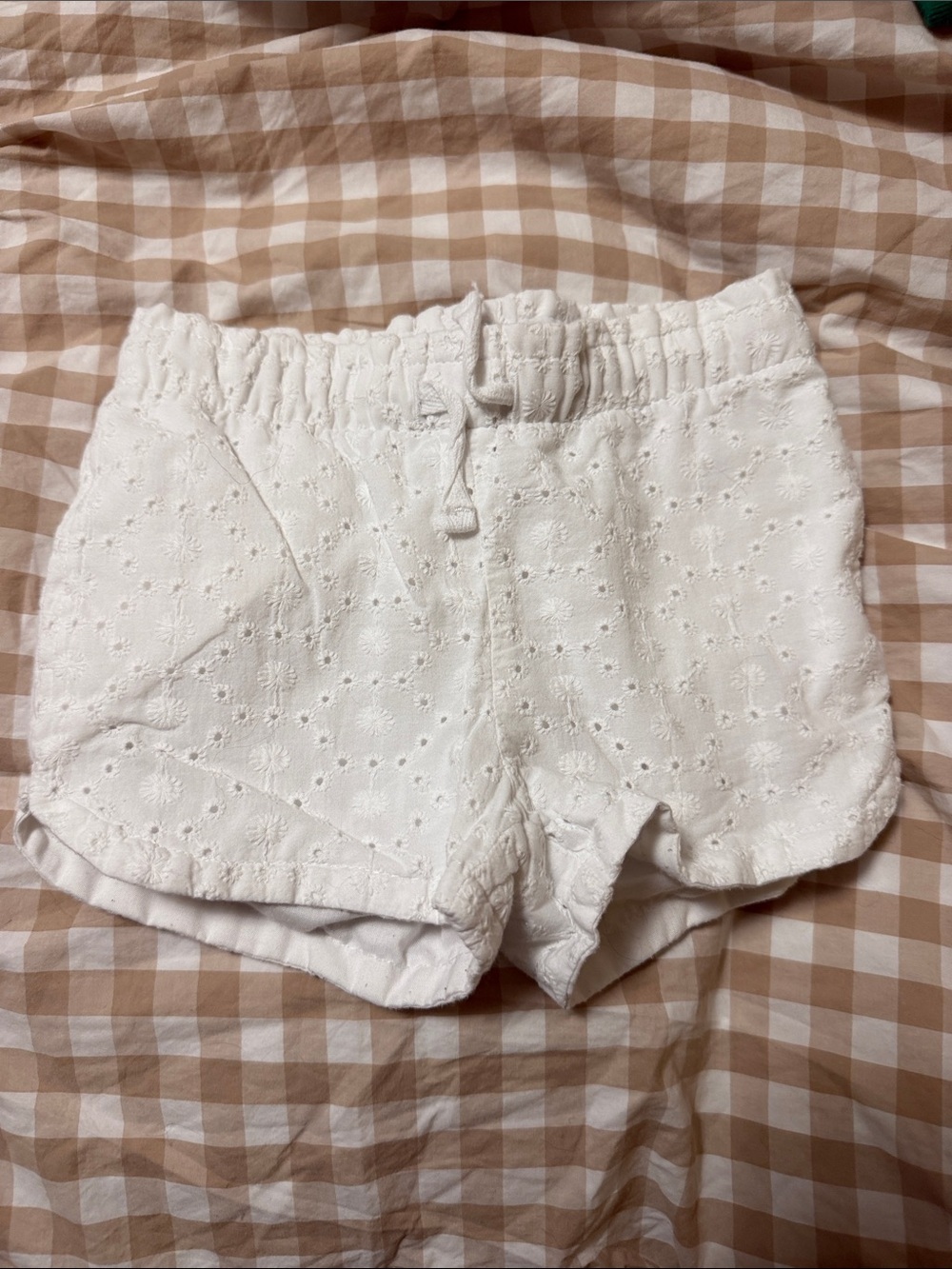 Cat & Jack White Eyelet Elastic Waist Shorts 2T
